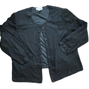 Vintage Silk hand beaded blouse - stunning -XXL